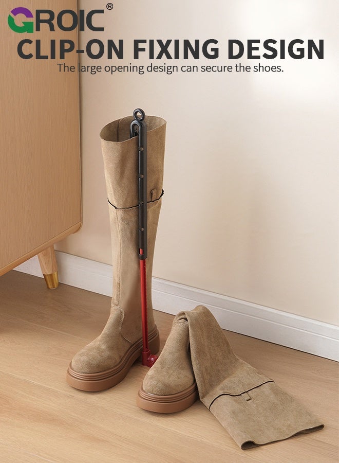 GROIC 2 قطع شكل الأحذية، حوامل الشكل لأحذية النساء والرجال، قواعد أحذية قابلة للتعديل مع كرات عطرية مدمجة لأحذية طويلة ومتوسطة الساق، شكل طويل متعدد الوظائف، إدخالات شكل الأحذية القابلة للسحب - Image 3